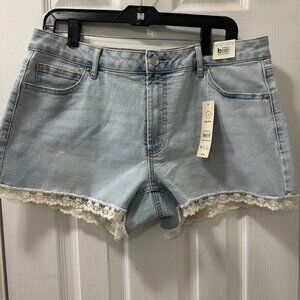 Blue High Rise Shorts